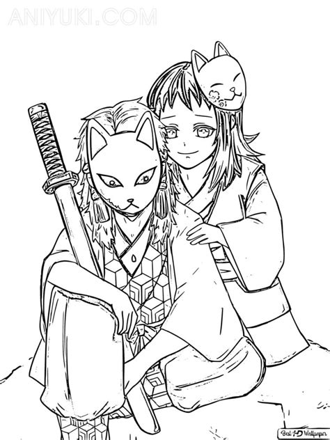 Chibi Sabito And Giyu Tomioka Coloring Pages Sabito Coloring Pages