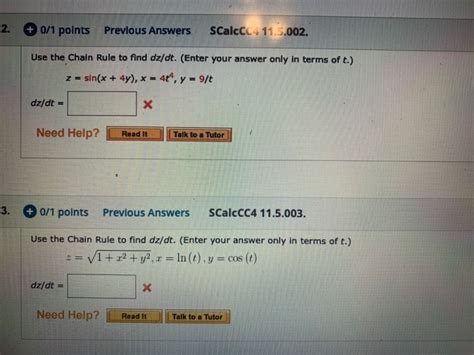 Solved 2 0 1 Polnts Previous Answers Scalccc 11 5 002 Use Chegg