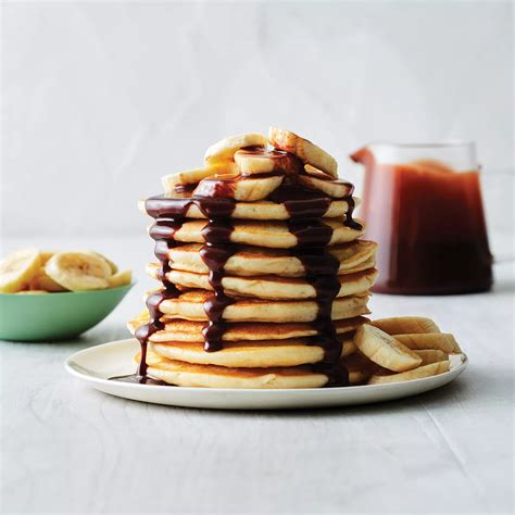 Buttermilk Pancakes With Banana And Fudgy Nutella Sauce Recipe Woolworths