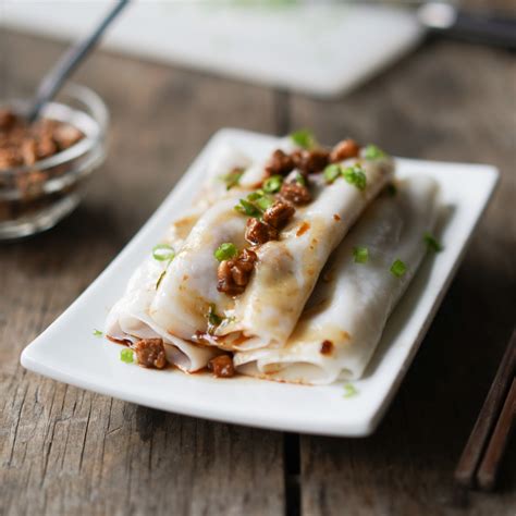 Cheung Fun Steamed Rice Noodle Rolls W Char Siu Pork Recipe Cart