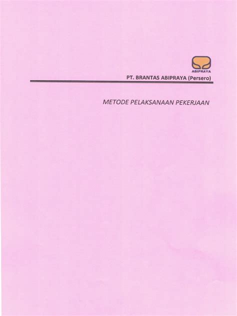 Metode Pelaksanaan Pekerjaan Pdf