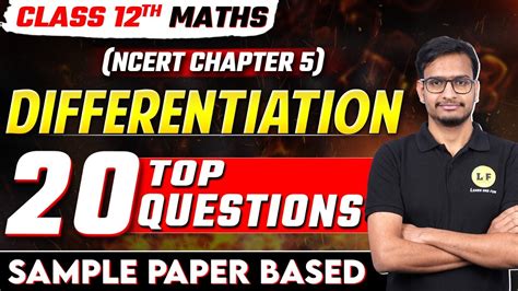 Differentiation Class 12 NCERT Maths Chapter 5 Top 20 Questions