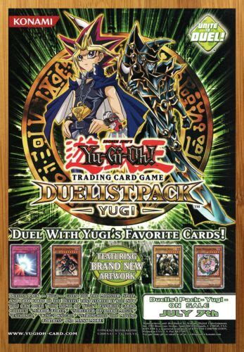 2008 Yu Gi Oh Duelist Pack Yugi Tcg Trading Cards Print Adposter Game Art 00s Ebay