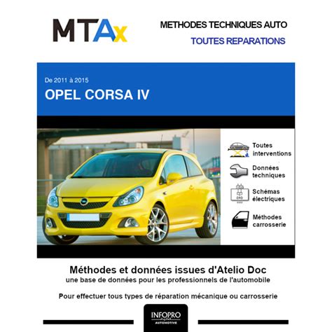 MTA EXPERT OPEL CORSA IV Phase 2 Hayon 3 Portes 2011 2015