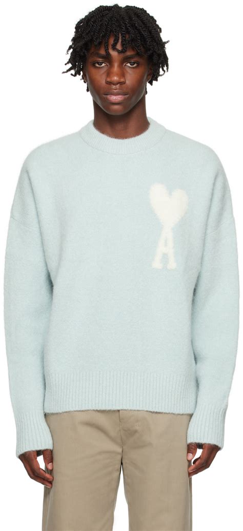 Blue Ami De Cœur Sweater by AMI Paris on Sale