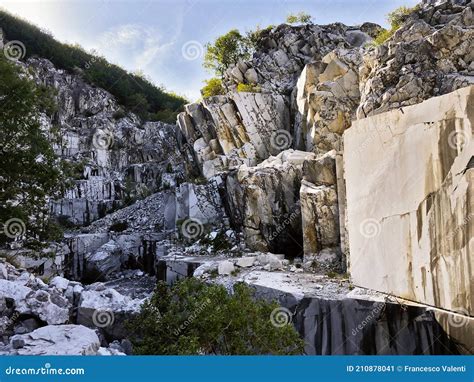 Italian Carrara White Marble Caves In Apuan Alps Lucca Tuscany Stock