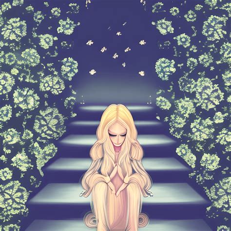 Clouds Stairway To Heaven Blonde Woman In Wheelchair Creative Fabrica