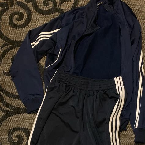 Adidas Tracksuit Pants Jacket Set Navy Lot Gem