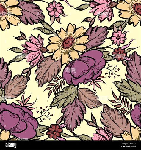 Floral Seamless Pattern Flower Background Floral Tile Fall Texture