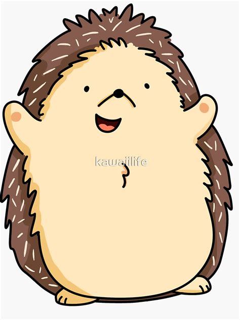 Kawaii Hedgehog Sticker For Sale By Kawaiilife Redbubble