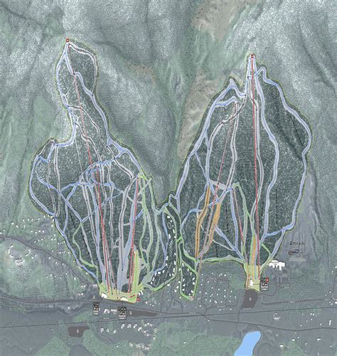 Attitash Mountain Ski Trail Map Art Print Powderaddicts