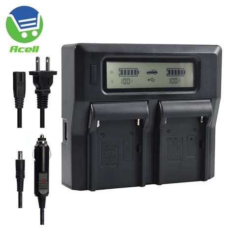 Lcd Dual Battery Fast Charger For Sony Np F550 F570 F770 F960 F970 Qm71d Qm91d Fm500h Sokkia