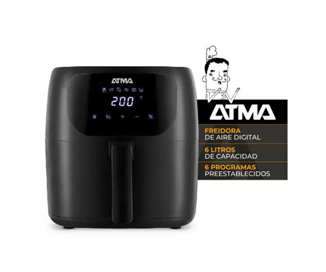 Atma Freidora De Aire Atma Panel Digital 6 Programas 6 5 L Negra