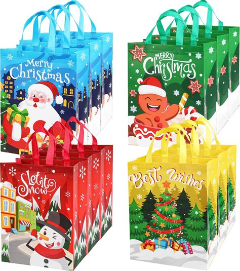 Amazon SULOLI 12 Pack Large Christmas Tote Bags With Handles