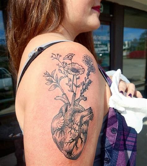 Human Heart With Flowers Tattoo Meaning Best Flower Site