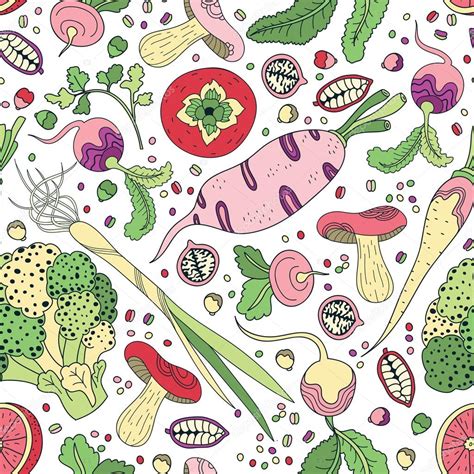 Vegetables Seamless Pattern Stock Vector Tets