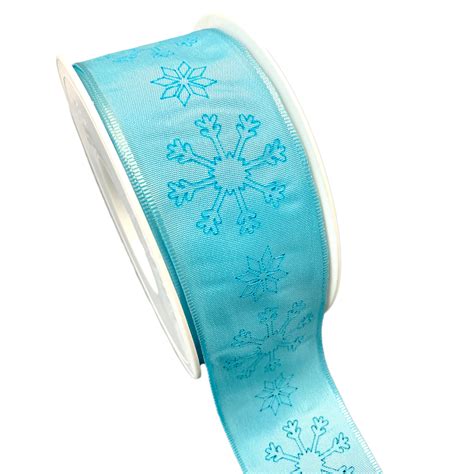 Blue Ribbon With Cut Out Snowflake Patterns 1 6in Chocolat