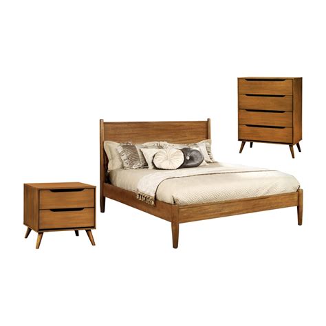 Foa Belkor Piece Oak Solid Wood Bedroom Set Queen Nightstand