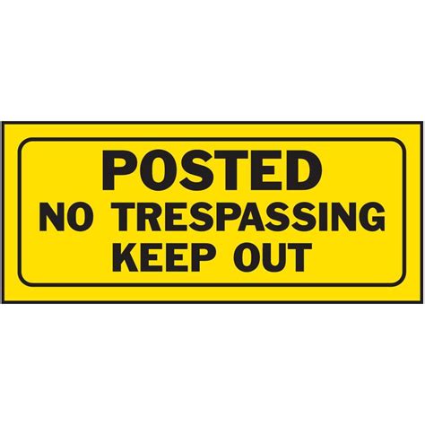 Hy Ko 6 In X 14 In Plastic Posted No Trespassing Keep Out Sign 23004 The Home Depot