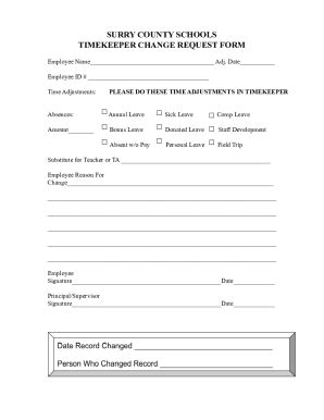 Fillable Online Timekeeper Change Form Fax Email Print PdfFiller