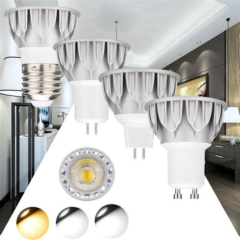 Dimmable Led Spotlight Cob Bulb Gu10 Mr16 E27 Gu5 3 10w 110v 220v 12v