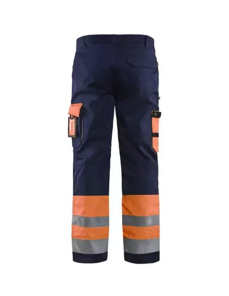 Pantalon artisan haute visibilité Orange fluo Marine 158418605389