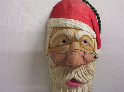 Hand Carved Santa Claus Christmas Ornament Wood Carving