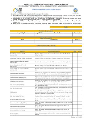 Fillable Online PEI Outcomes Report Order Form Fax Email Print PdfFiller