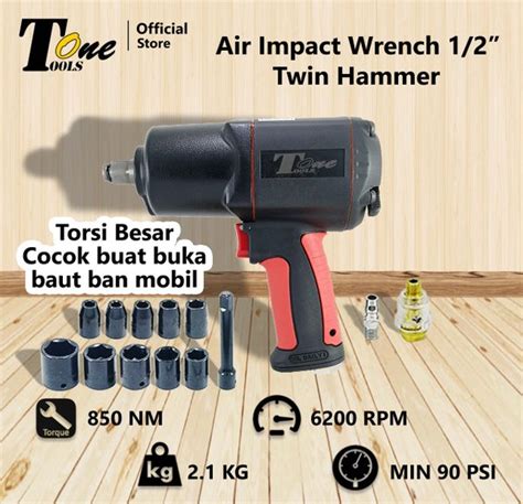 Jual Air Impact Wrench Twin Hammer Alat Buka Pasang Baut