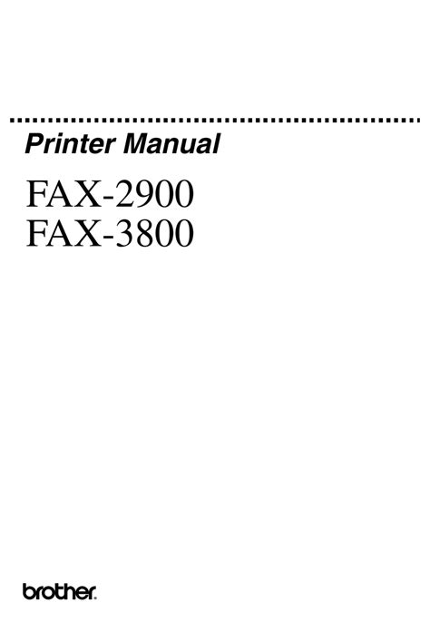 Brother Fax 2900 Fax Machine User Manual Manualslib