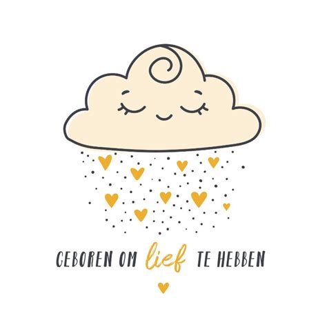 Felicitatie Geboorte Het Regent Hartjes Uit Een Lieve Wolk Geboorte