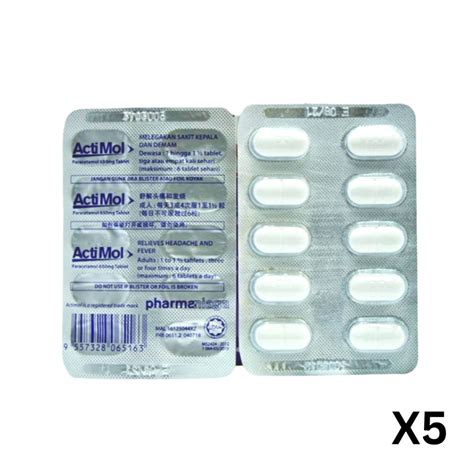 Pharmaniaga Actimol Paracetamol 500mg 650mg Tablet 10 S Exp 09 2025 Shopee Malaysia