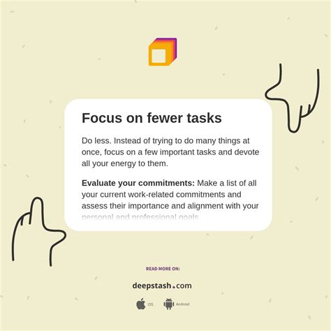 Focus On Fewer Tasks Deepstash