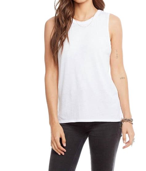 Buy Chaser Vintage Jersey Side Slit Tank White At 37 Off Editorialist