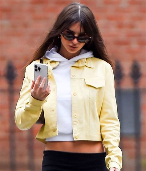 Emily Ratajkowski Yellow Cotton Jacket Boss Jscket