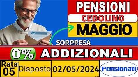 Cedolino Pensioni Maggio Novità su Importi Addizionali Aumenti