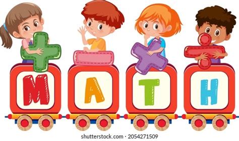 boy girl holding math symbol fonr stock vector royalty
