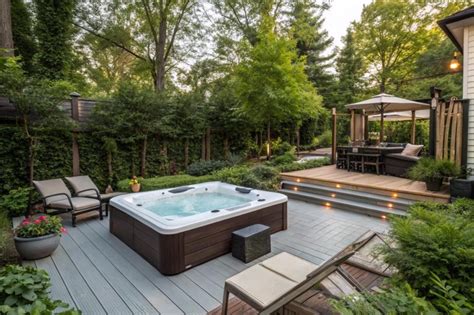 20 Elegant Sunken Hot Tub Deck Design Ideas