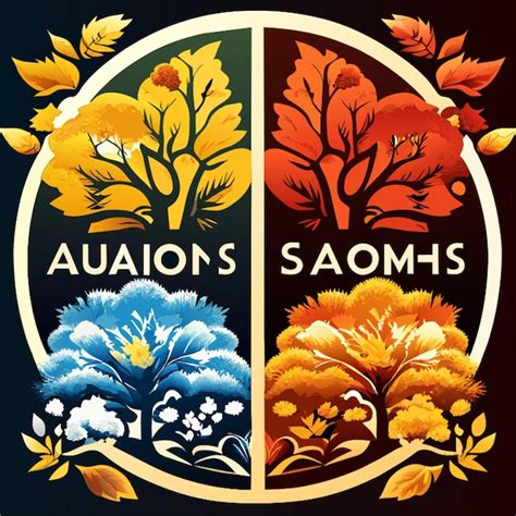 Illustration Vectorielle Du Logo Des Quatre Saisons Vecteur Premium