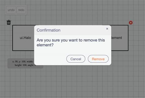 Confirmation Dialogs Demo Applications Examples