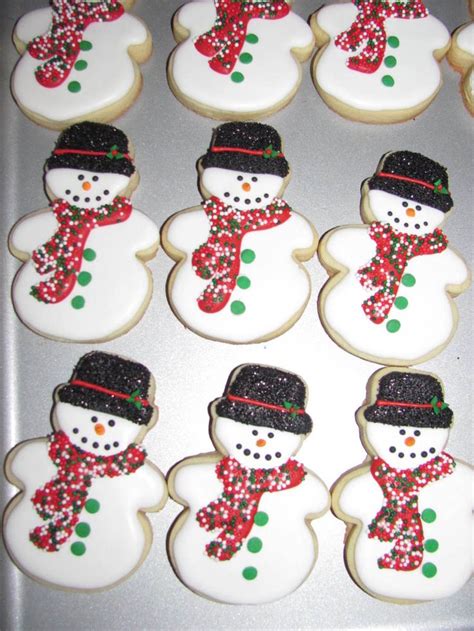 Snowman Sugar Cookies Royal Icing Snowman Sugar Cookies Christmas Sugar Cookies Decorated