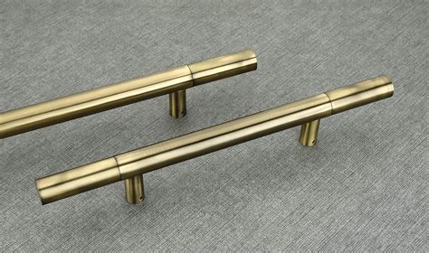 Innovura Aluminium Antique Brass Finish Round Shape Main Door Handle Set Hole To Hole Length 200