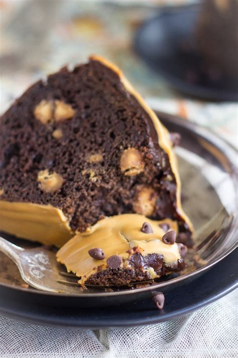 The Easiest Dark Chocolate Peanut Butter Bundt Cake The Gold Lining Girl