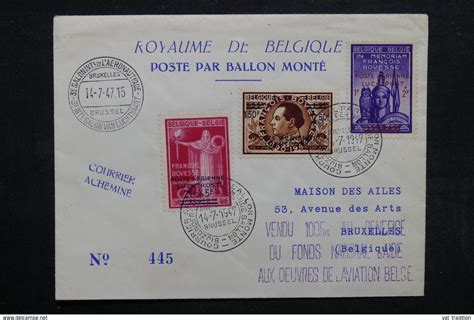 Lettres Documents Belgique Enveloppe Par Ballon En