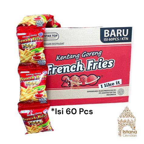 Jual French Fries 2000 Snack Kentang Goreng 8 Gram DUS Isi 60 Pcs