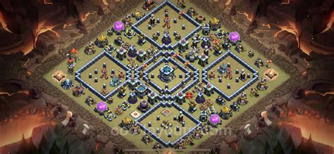 Best Anti 3 Stars War Base Th13 With Link Anti Air Electro Dragon