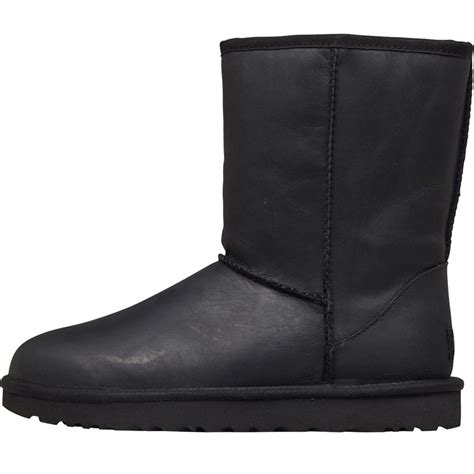 Buy Ugg Womens Classic Short Leather Boots Black