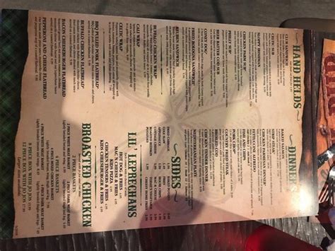 Menu At Irish Pub Grill Massillon