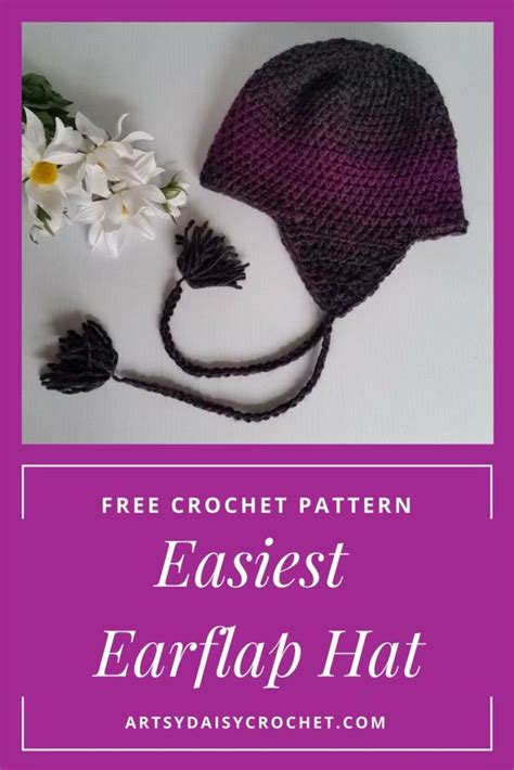 Easiest Earflap Hat Free Crochet Pattern Adult Size Artsy Daisy