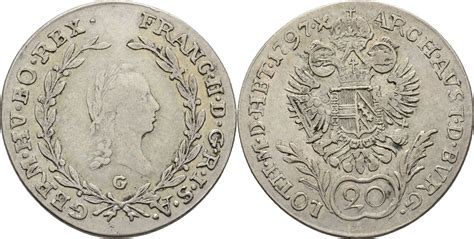 RDR Ungarn Nagybanya 20 Kreuzer 1797 Franz II I 1792 1835 VF MA Shops